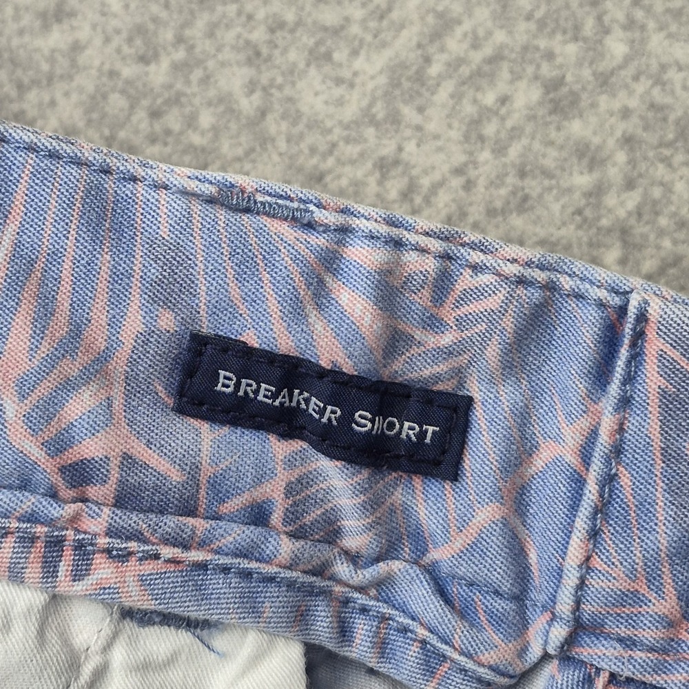 Vineyard Vines Breaker Shorts Mens 30 Pink Blue Palm Leaf Tropical Beach Preppy - Picture 12 of 14